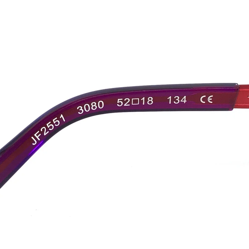 J.F. Rey Eyeglasses Frames JF2551 3080 Red Purple Cat Eye Half Rim 52-18-134